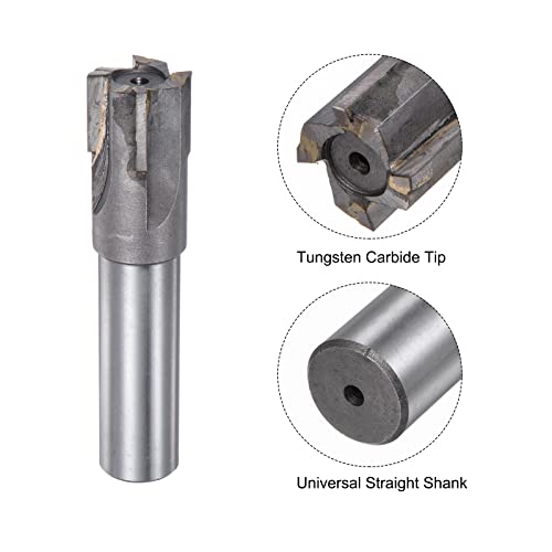 Image of uxcell Square Nose End Mill, 25mm Cutting Dia Tungsten Carbide Tip 4 Straight Flutes Milling Cutter with 20mm Straight Shank