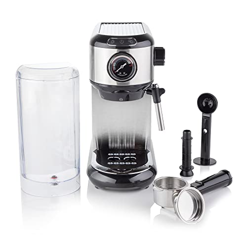Image of Vitinni Espresso Coffee Machine | 15 Bar Barista Pump | Milk Frother Steam Arm | 1450W Traditional Style | Cup Warmer Shelf | Cappuccino | Latte | 1L Water Tank, Auto Shut Off