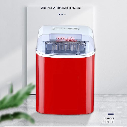 Fabricadora de hielo portátil compacta automática 26kg roja miniatura 3