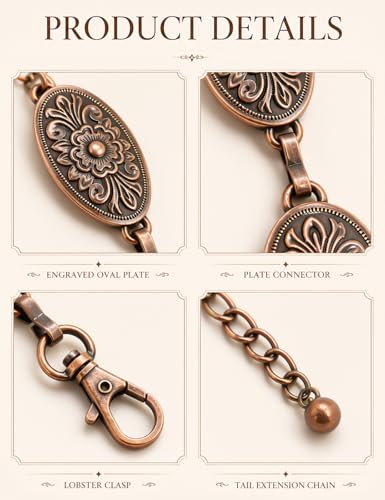 Image of TOPACC Western Metal Concho Belt for Women Cowgirl Chain Belts for Dresses Jeans Country Concert Outfit