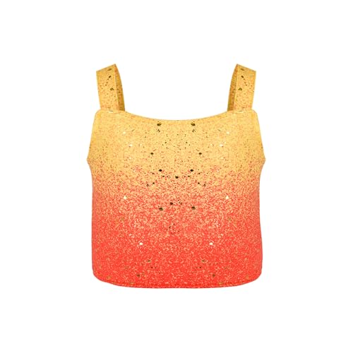 Image of Girls Sparkly 2 Pieces Outfit Kids Crop Top and Skirt Set Music Party Costume Birthday Gift
