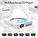 MICOCIOUS Bluetooth Portable Home CD Music Player with Remote Control, Timer, Built-in Speakers and LED Display - FM Radio Boombox (White)