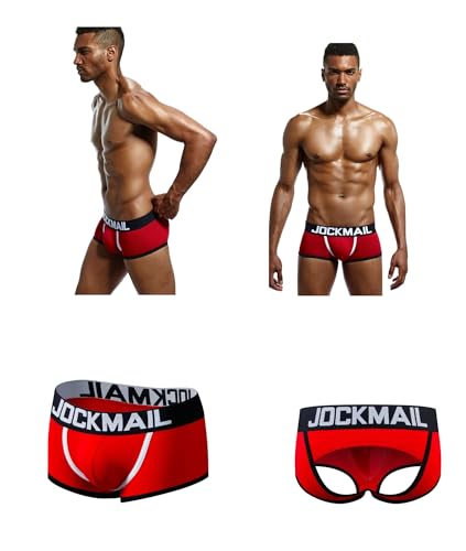 JOCKMAIL Men's Jockstrap Cotton Comfortable Butt-Flaunting Men's Thong Jock Strap Bottomless Mens Backless Underwear 6