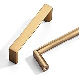 Synkylux 10 Pack Champagne Bronze Cabinet Pulls 3-inch(76mm) Hole Center Champagne Bronze Cabinet Pulls, Brass Drawer Handles for Kitchen Cabinets,Cupboards, Dressers and Square Solid Metal Hardware