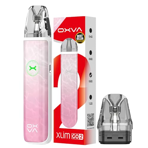 Oxva Xlim Go 2 Vape Pod Kit - Pink Ripple - 2A Fast Charge 1500mAh Battery 30W Output 3-Starry Light Indicator - No Nicotine