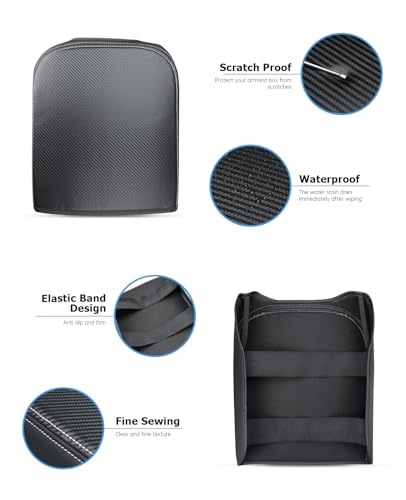 Image of INTGET Center Console Cover for 2026 Ford F250 F350 F450 F550 Super Duty Accessories 2023 2024 2025 XLT Car Interior Armrest Arm Rest Leather Middle Cushion Lid Pad Protector(Fit Bucket Seat Only)