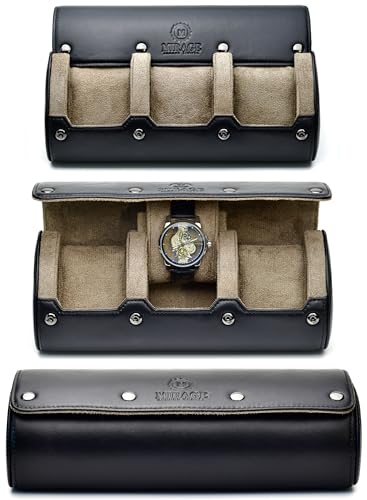 Estojo de viagem de couro com 3 compartimentos para viagem – Couro de vaca de flor integral preto (interior bege)