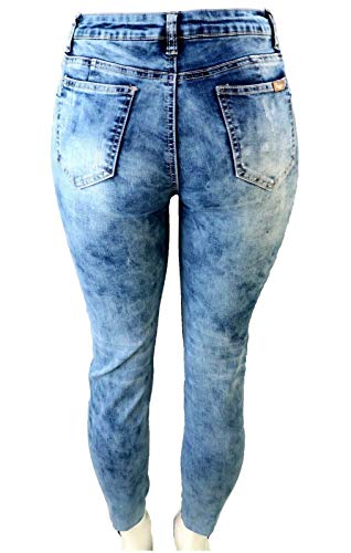 Womens Plus Size Distressed Destroy Stretch Butt Lifting Denim Tie Dye Jeans4