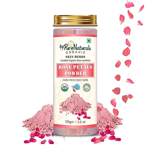 Image of byPureNaturals 100% Natural Herbal Organic Rose Petal Powder Rose Centifolia Powder Hair Growth Healthy Skin Face Care- 100gm