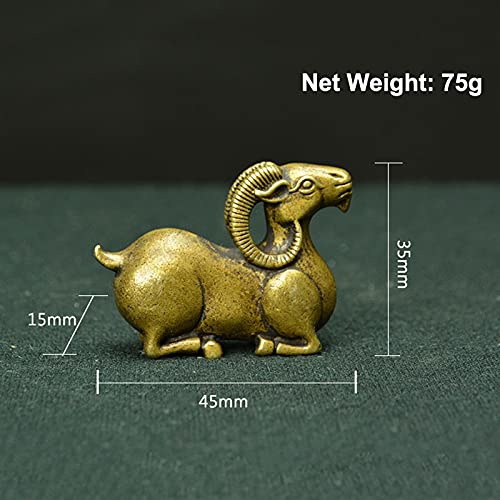 Bronze hoat solid mouton ornement - Accessoire de bureau en laiton rétro - 6