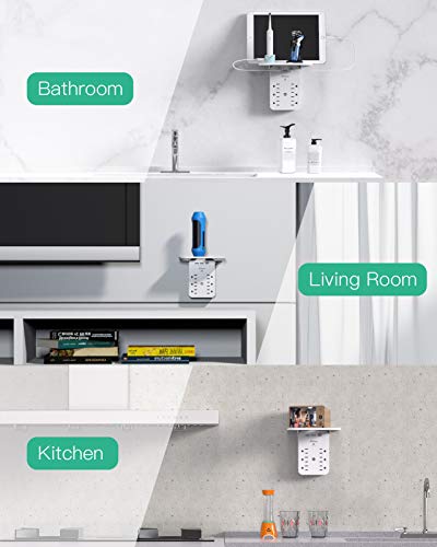 Image of Wall Outlet Extender with Shelf, Surge Protector 6 AC Multi Plug Outlet, PD 30W USB Charger Station Splitter Expander for Home Room