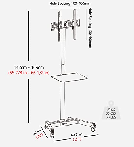Soporte móvil para TV de 32 a 55 pulgadas ajustable miniatura 7