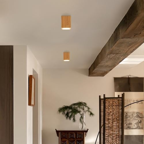 Lámpara de techo de madera compacta de 4000K para iluminar techos bajos y entradas oscuras 3