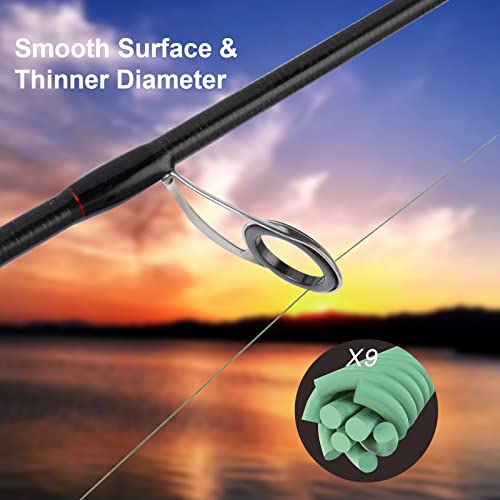 Haidiaow Braided Fishing Line, Cost-Effective 9 Strands Braid Super Lines, Abrasion Resistant - Zero Stretch - Smooth Surface - Thinner Diameter - Extremely Durable, Excellent Casting Distance #TOP5
