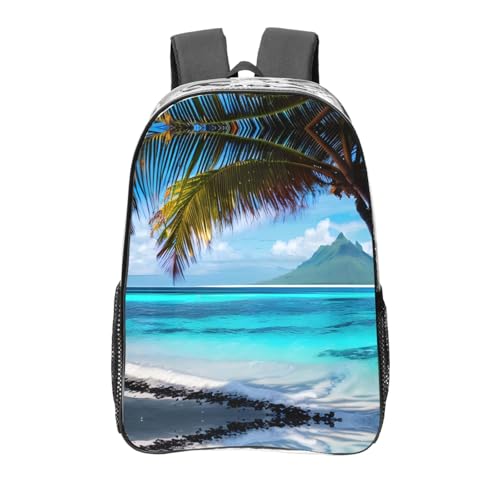 Sac à dos transparent Tahiti noir avec poches pour sport et travail