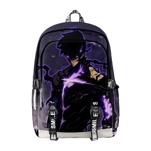 ISaikoy Anime Solo Leveling Backpack School Bag Bookbag Daypack 3D Printing Bag 14