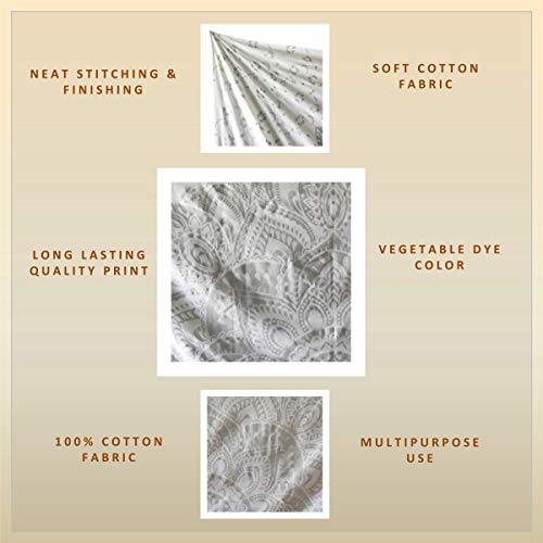 Madhu International Cotton Mandala Tapestry - Aesthetic Tapestry In White, Silver Color - Medallion Tapestry Wall Hanging Suits Bohemian Decorations - Traditional Ombre Hippie Tapestry For All Rooms #TOP5