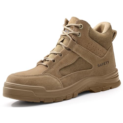 Image of Steel Toe Boots for Men Puncture Resistant Work Shoes for Construction