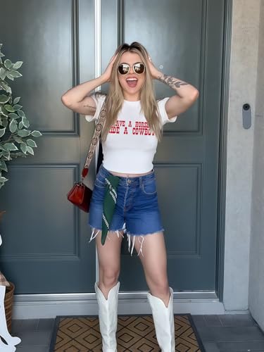 Cropped Cowgirl Outfits for Women Western Rodeo Crop Tops Cowboy Country Concert Graphic Tees3