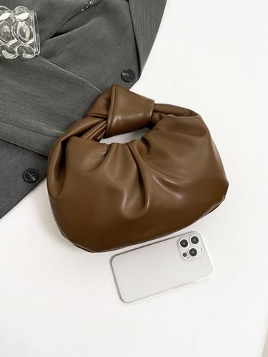 Image of GORGLITTER Women's Cute Hobo Bag Ruched Twist PU Leather Clutch Purse Handbag with Magnetic Closure | Cute