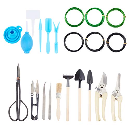 AHANDMAKER Garden Tools Set, 22 Pcs Mini Garden Hand Tool Transplanting Planter Set Succulent Planting Tools Small Gardening Kit for Indoor Plant Care, Potting, Cactus, Houseplant, Bonsai