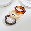 ENSKEFEN 3PCS Chunky Acrylic Resin Bangle Bracelet Set for Women Wide Retro Cream Brown Acrylic Bangles Stackable Statement Geometric Resin Bracelets #3