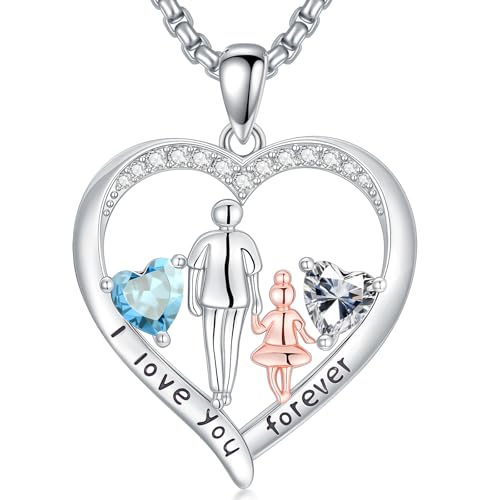 Zoeniya To My Daughter From Dad/Father,Daughter �a���΃y���_���g�l�b�N���X I Love You Forever Love Heart Jewelry �N���X�}�X �o�����^�C�� ��̓� �a�����M�t�g ���� ��