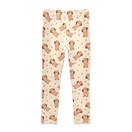 Cute Dog Footprint Pattern Girls Leggings Soft Stretch Workout Yoga Dance Pants for Kids Casual Tights2