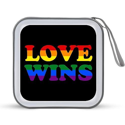 Love Wins - Custodia protettiva per CD con 40 scomparti per da auto casa viaggio