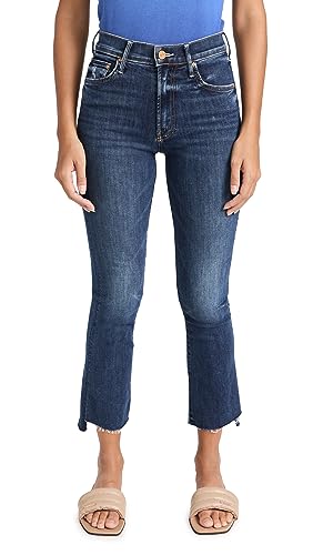 Mother Women's The Insider Crop Step Fray Jeans, Teaming Up, Blue