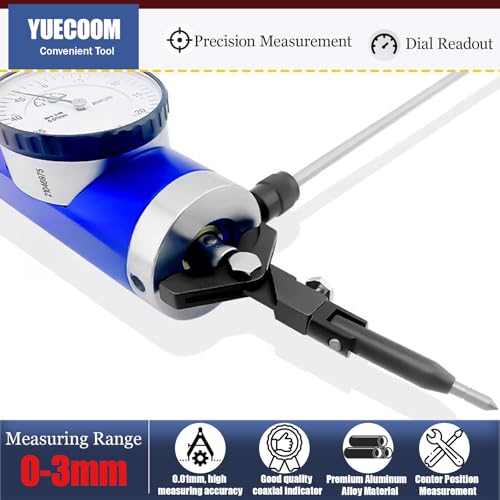 Image of Coaxial Indicator, Dial Indicator Coaxial Centering Indicator, 0.01mm Milling Machine Alignment Dial Test, Lever Gauge Position Measurement Tool 0-3mm Positionering Measurement Tool