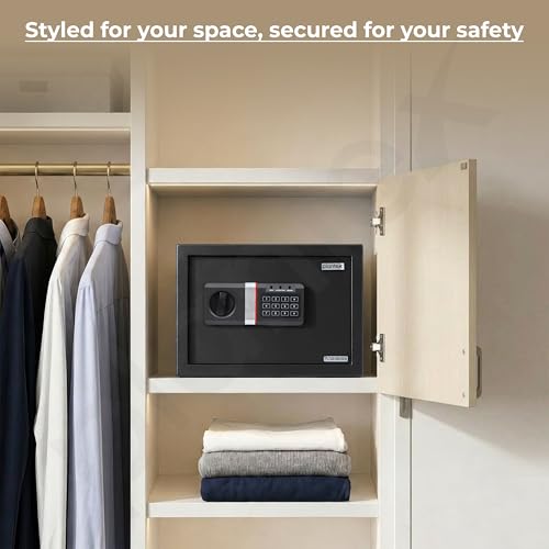 Image of Plantex 22 Litre Hotel Safe Tijori Box /Safe Locker for Home /Digital Locker /Electronic Safety Locker with Master & User Dual Code Access with Emergency Key /2 Years Warranty By Plantex (Black)