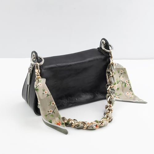 Image of Silk Scarf Purse Chain Strap Handbag Handle Replacement Elegant Bag Decoration for Ladies Bag