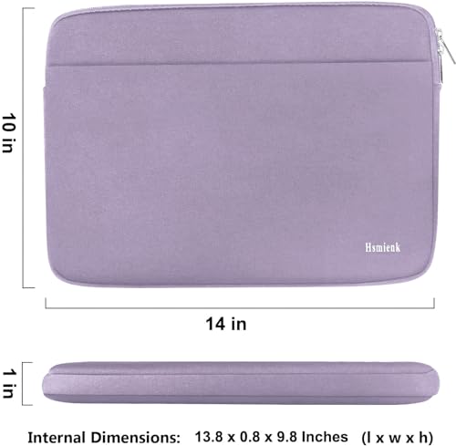 Image of Laptop Sleeve 14 inch, Durable Shockproof Protective Notebook Cover Bag with Accessory Pocket, Carrying Laptop Sleeve Compatible for MacBook HP Lenovo Dell Asus Acer, Lilac Colour