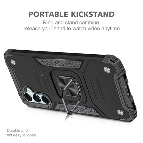 KANSi Case for Samsung Galaxy A55 5G, Tempered Glass [2 Pack] Protective Silicone TPU Shockproof Tough Armor Hard Cover - Black - Image 3