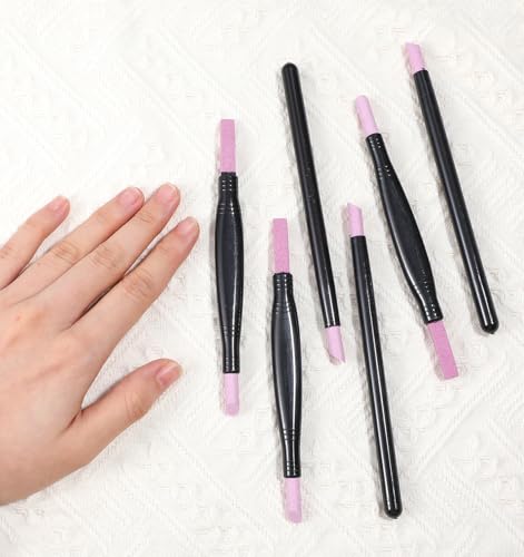 ValueBargain 6 Pcs Round Nail File, Cuticle File for Under Acrylic Nails, Cuticle Remover & Dead Skin Repair, Reusable Nail Care Tool