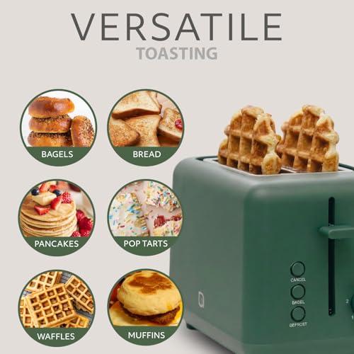 Image of WILLOW Eco Series 2-Slice Toaster, Extra-Wide Slots for Bagels & Artisan Bread, 6 Shade Browning Settings, High-Lift Toast Boost, Removable Crumb Tray, Cancel /Defrost Buttons, Toaster 2 Slice