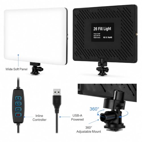 Image of 11-Inch USB LED Panel Light for Video, Dimmable, 3 Color Modes