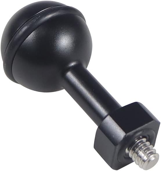 Aluminum Underwater Camera Ball Head Bracket, Waterproof Diving Photography Mount, Light Arm Clip (Black)