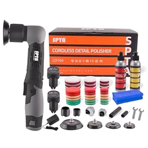 SPTA Accu mini auto polijstmachine 12 V krassen killer auto polijstmachine RO/DA accu polijstmachine met polijstpad voor polijsten, slijpen en reinigen