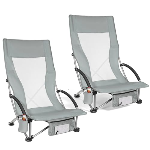 WildFun 2PCS Klappstrandstuhl Niedrig, Leichter...