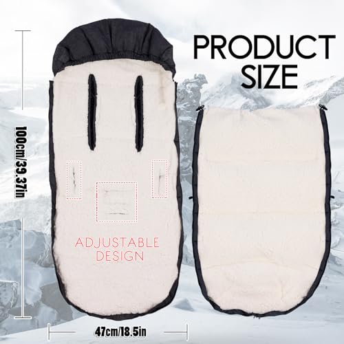 Miniatura 9 de Sacos De Abrigo Para Carritos, Saco Invierno Silla Paseo Universal, Acos De Silla De Bebe Con Forro Polar Térmico, Saco Invierno Silla Paseo, Con Cremallera, Desmontable, Doble Apertura Unisex 2