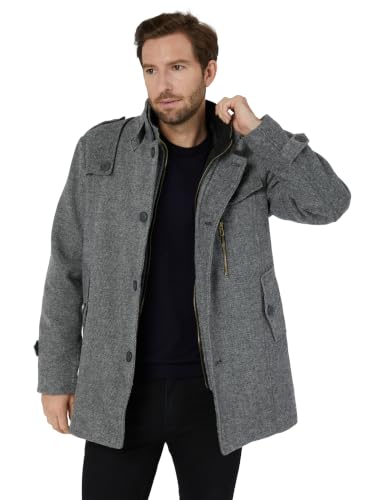 Image of Wantdo Men's Wool Blend Jacket Stand Collar Windproof Pea Coat