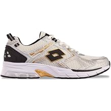 LOTTO Mens Low-Top Sneakers, Silver Gold, 10