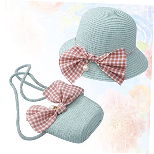 Sombrero de paja de playa flexible y ligero YSJNHX para proteger del sol con bolsa verde 4