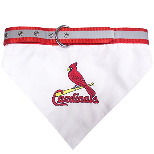 Pets First MLB Bandana - Saint Louis Cardinals Dog Bandana with Reflective & Adjustable Dog Collar, Small