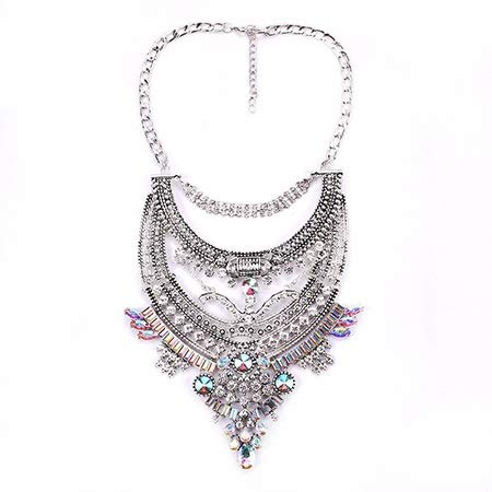 NOLOGO Hytx-mhp 2020 Vintage Statement Crystal Choker Necklaces Women Jewelry Fashion Chunky Bib Collar Maxi Necklaces Pendants (Color : Ab Crystal)