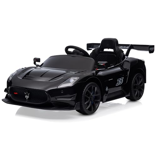 Kidzone 12V Ride On Car for Kids,Licensed Maserati GT2 Electric Battery Powered Sports Car Toy w/Remote Control & Manual Drive, LED Lights, Bluetooth