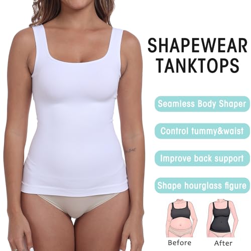 Image of YIOIOIO Womens Shapewear Tank Top Square Neck Tummy Control Compression