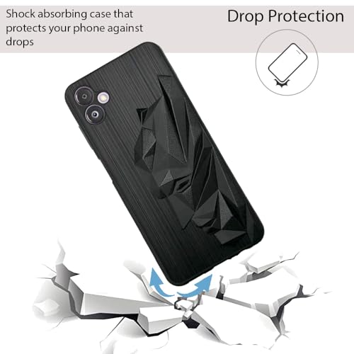 Image of NIUKIN Mobile Case for Samsung Galaxy F14 5G | 3D Engraved Design | Shockproof Scratch Proof Cover Black